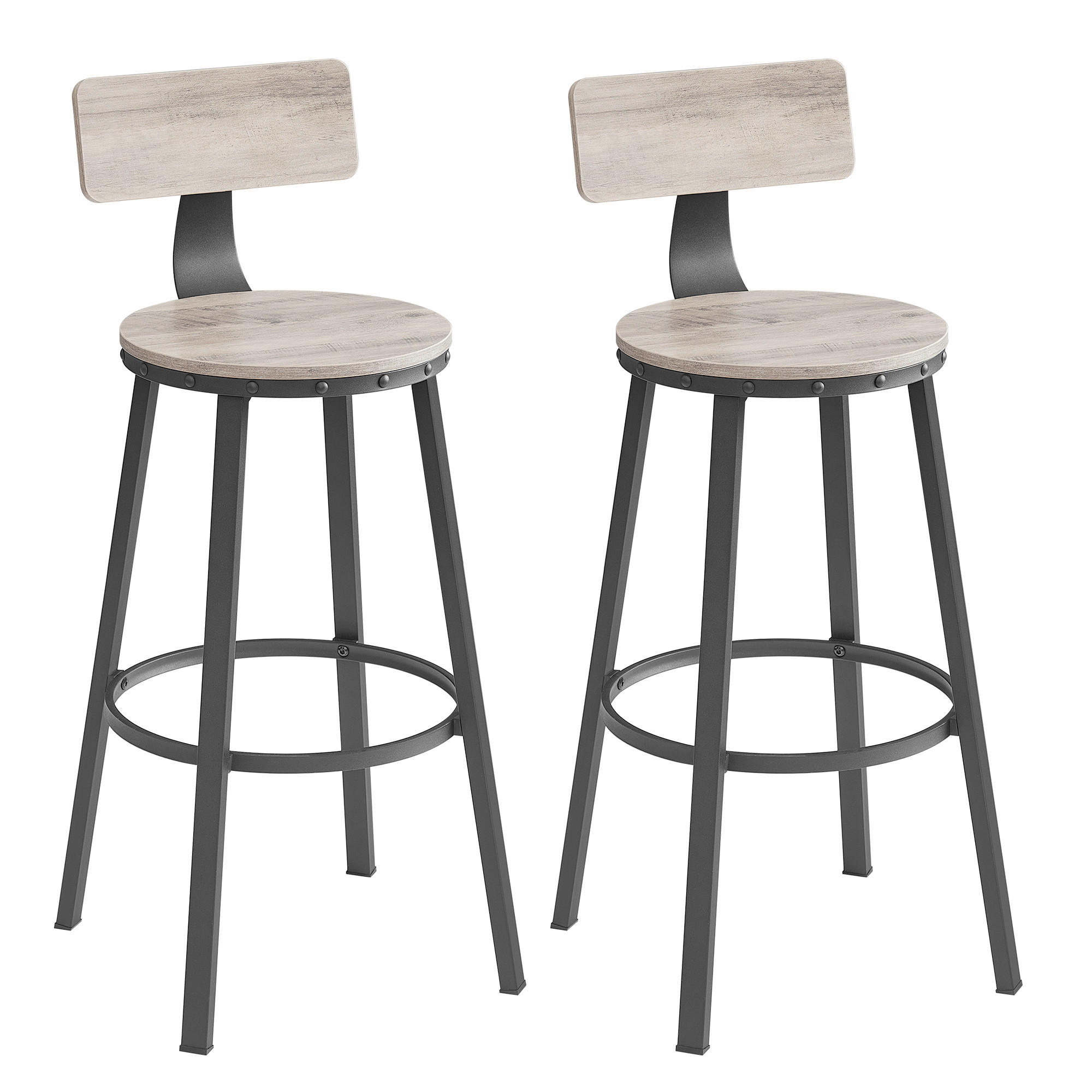 BARHOCKER-SET in Schwarz, Eschefarben - Eschefarben/Schwarz, Basics, Holzwerkstoff/Metall (54/99/54cm) - Boxxx