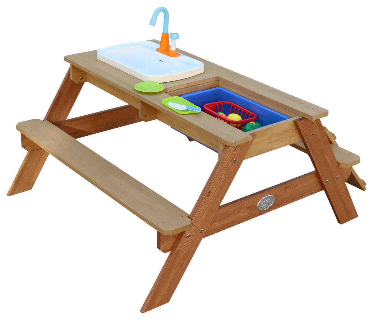 SAND- UND WASSERTISCH  - Braun, KONVENTIONELL, Holz/Kunststoff (97,5/50/95cm) - Ambia Garden