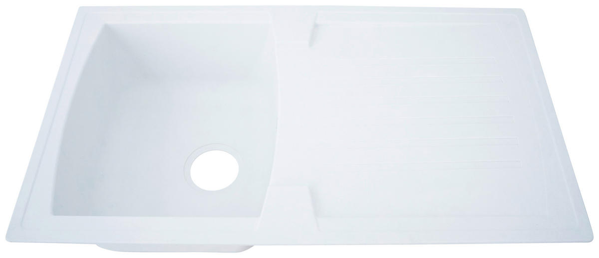 SPÜLE 1712BOSTON86X50W  - Weiß, Trend, Glas/Kunststoff (86/20/50cm) - Respekta