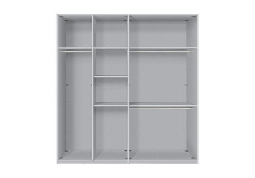 SCHWEBETÜRENSCHRANK 200/216/68 cm 2-türig - Alufarben/Weiß, KONVENTIONELL, Glas/Holzwerkstoff (200/216/68cm) - Hom`in