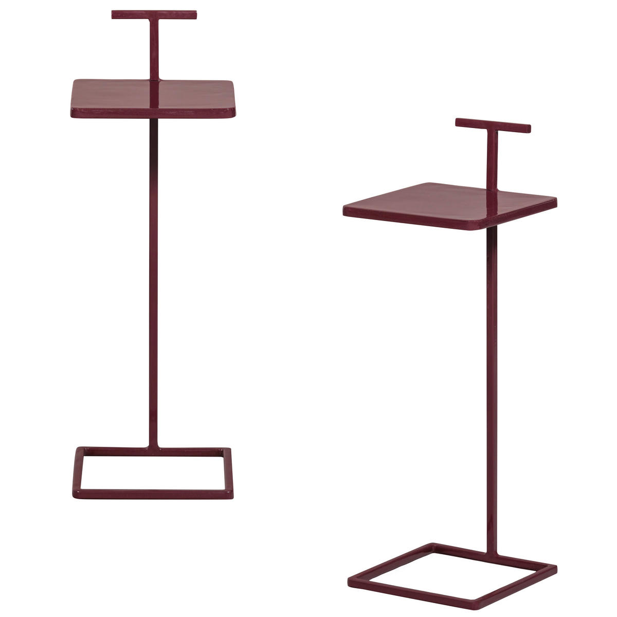 BEISTELLTISCH in Metall 22/22/64 cm  - Aubergine, Design, Metall (22/22/64cm) - Livetastic