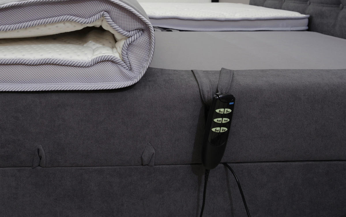 BOXBETT 100/200 cm  in Anthrazit  - Anthrazit/Schwarz, Konventionell, Kunststoff/Textil (100/200cm) - Carryhome