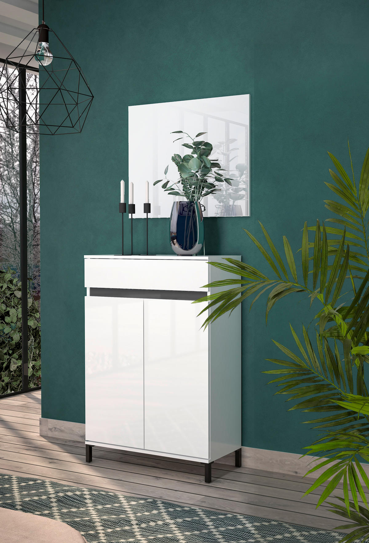 ORMAR ZA OBUĆU  bijela  drvni materijal     - bijela/antracit, Design, drvni materijal/plastika (80/115/34cm) - Xora