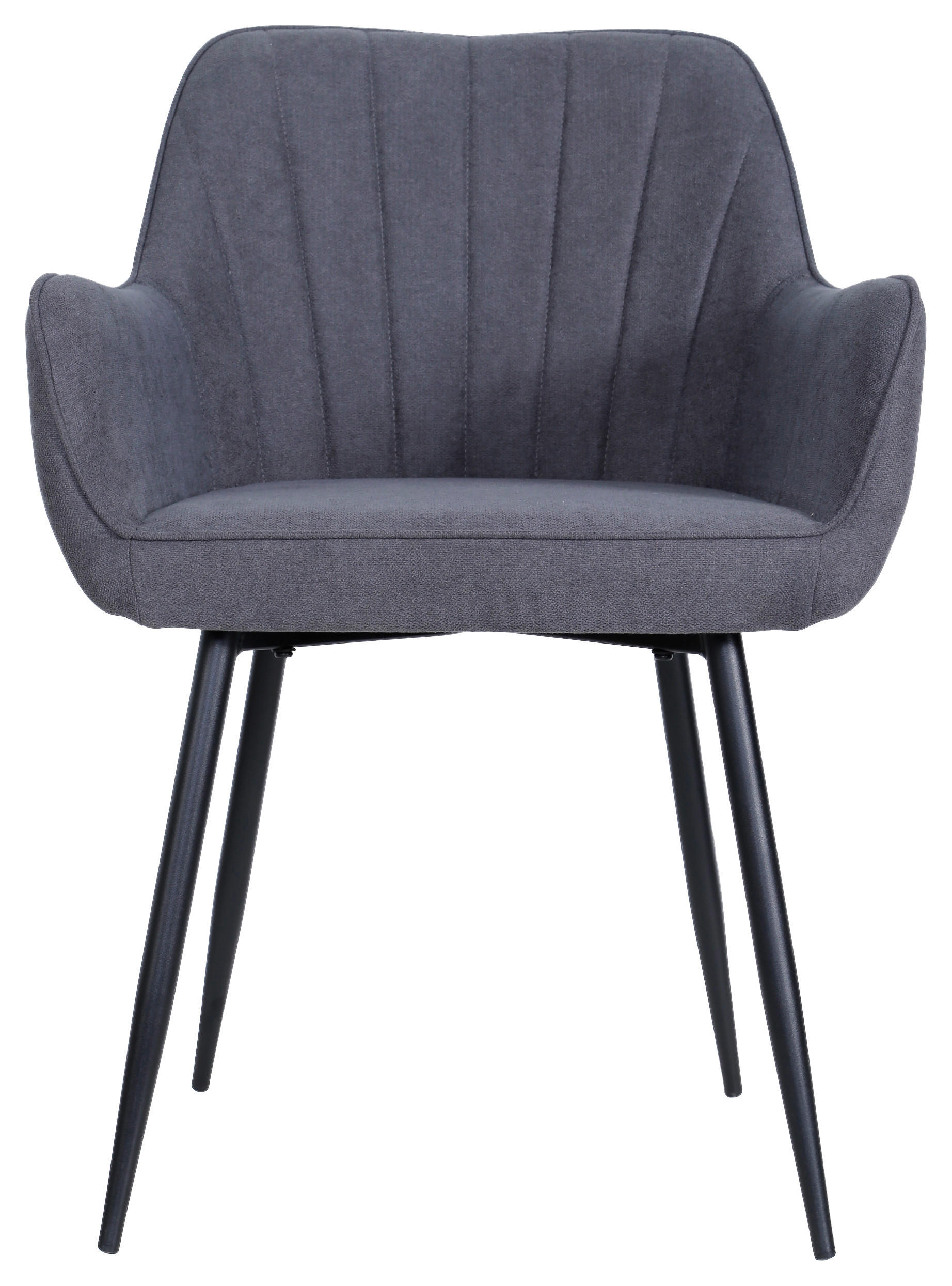 SCAUN CU BRAțE in negru, gri închis  - gri închis/negru, Modern, lemn/metal (57/79/58cm) - MID.YOU