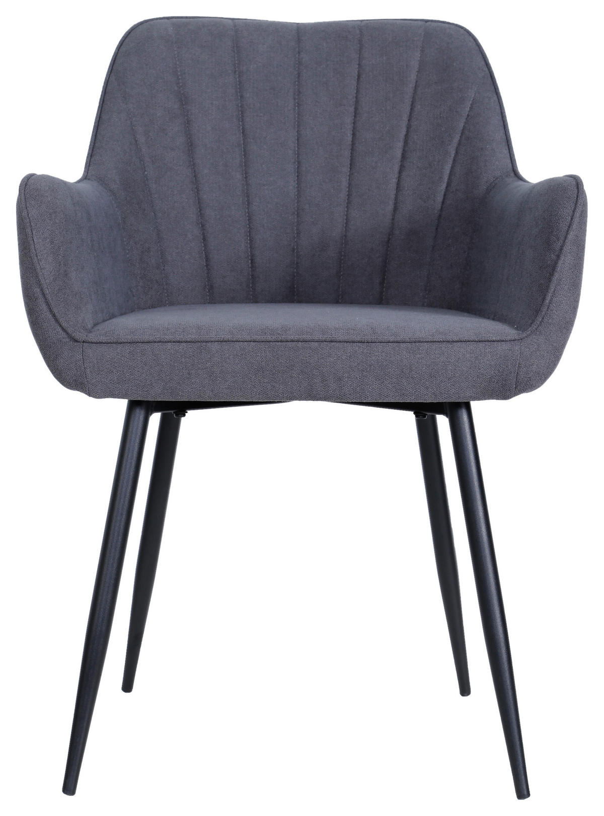 SCAUN CU BRAțE in negru, gri închis  - gri închis/negru, Modern, lemn/metal (57/79/58cm) - MID.YOU