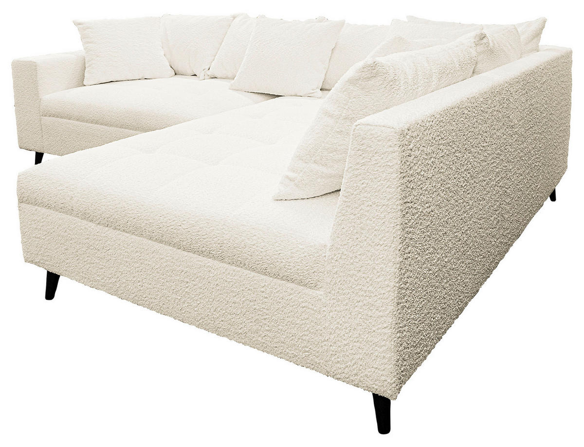 ROHOVÁ SEDACIA SÚPRAVA, textil, biela - čierna/biela, Design, drevo/textil (247/174cm) - MID.YOU