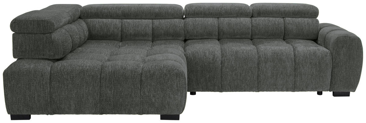 ECKSOFA inkl. Funktionen Blau, Braun Webstoff  - Blau/Schwarz, MODERN, Kunststoff/Textil (205/297cm) - Welnova