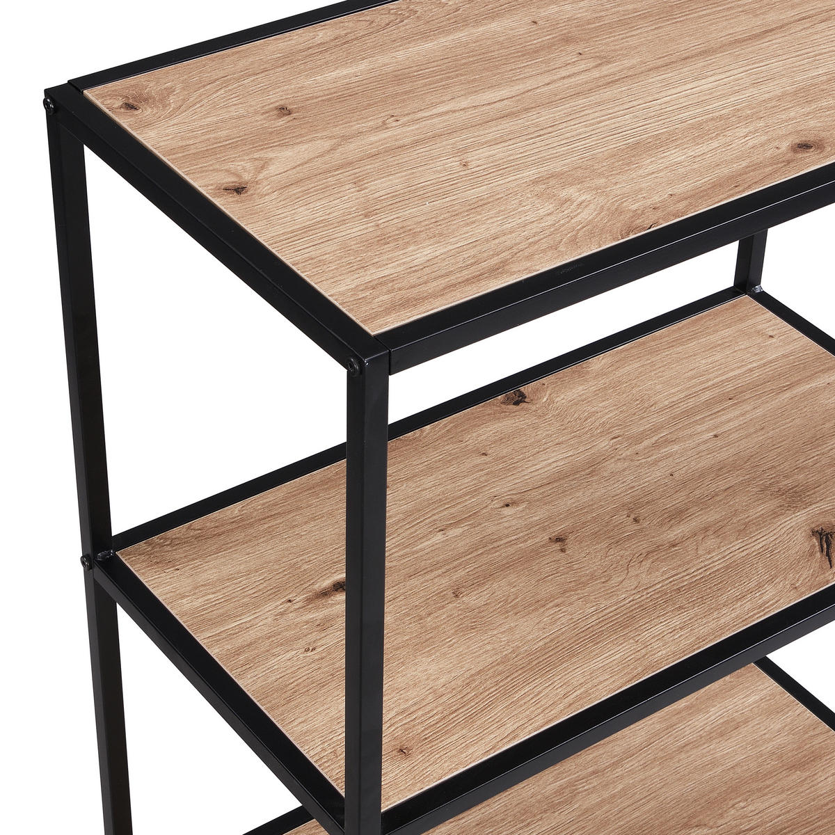 REGAL crna, hrast Artisan  metal, drvni materijal  - hrast Artisan/crna, Moderno, drvni materijal/metal (60/149/33cm) - Modern Living