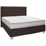 BOXSPRINGBETT 180/200 cm  in Braun  - Alufarben/Braun, KONVENTIONELL, Textil/Metall (180/200cm) - Dieter Knoll