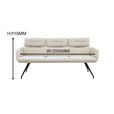SITZBANK 200/91/70 cm Webstoff Schwarz, Beige  - Beige/Schwarz, Design, Textil/Metall (200/91/70cm) - Dieter Knoll