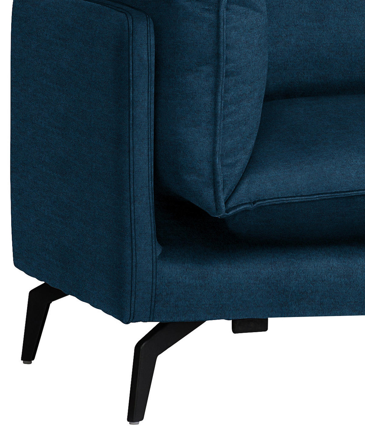 ECKSOFA Dunkelblau Samt  - Schwarz/Dunkelblau, Design, Textil/Metall (241/200cm) - Carryhome