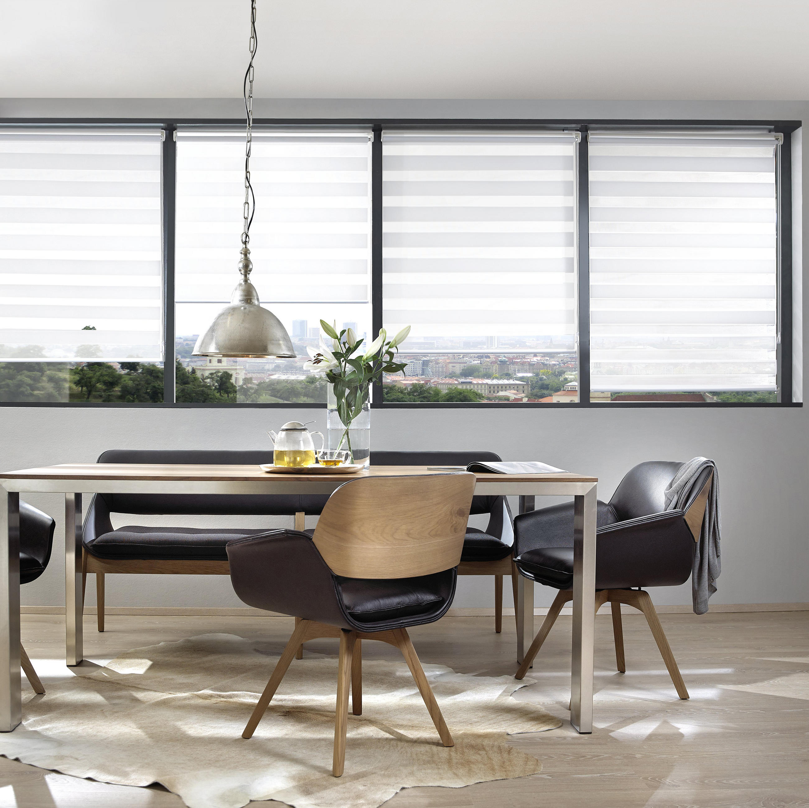DOPPELROLLO - Weiss, Design, Textil (80/160cm) - Homeware