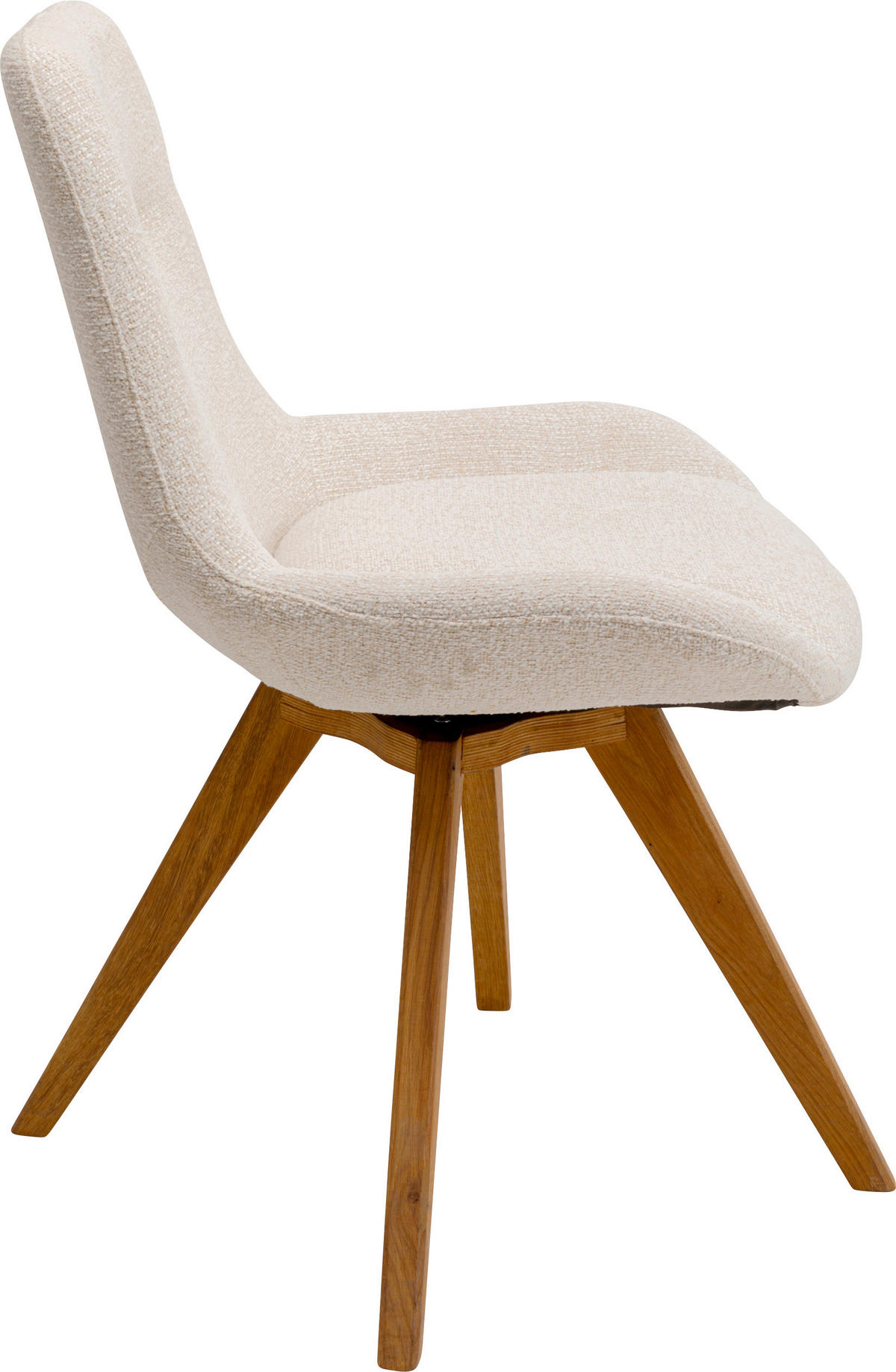 STUHL  Sitzfläche 180° drehbar Webstoff  Weiß, Eichefarben  - Eichefarben/Weiß, Natur, Holz/Textil (56/86/62cm) - Kare-Design