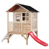 SPIELHAUS EXIT LOFT 300  - Rot/Naturfarben, KONVENTIONELL, Holz (369/190/215cm) - EXIT Toys