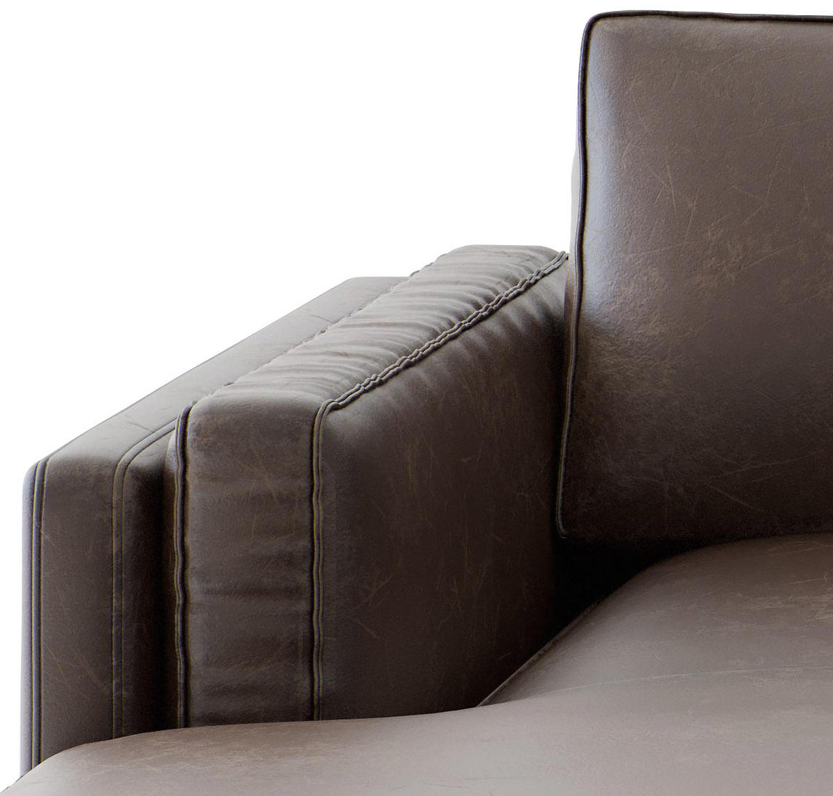 ECKSOFA Packo Kastanienfarben Lederlook, Flachgewebe  - Kastanienfarben/Schwarz, Design, Textil/Metall (160/265cm) - Livetastic