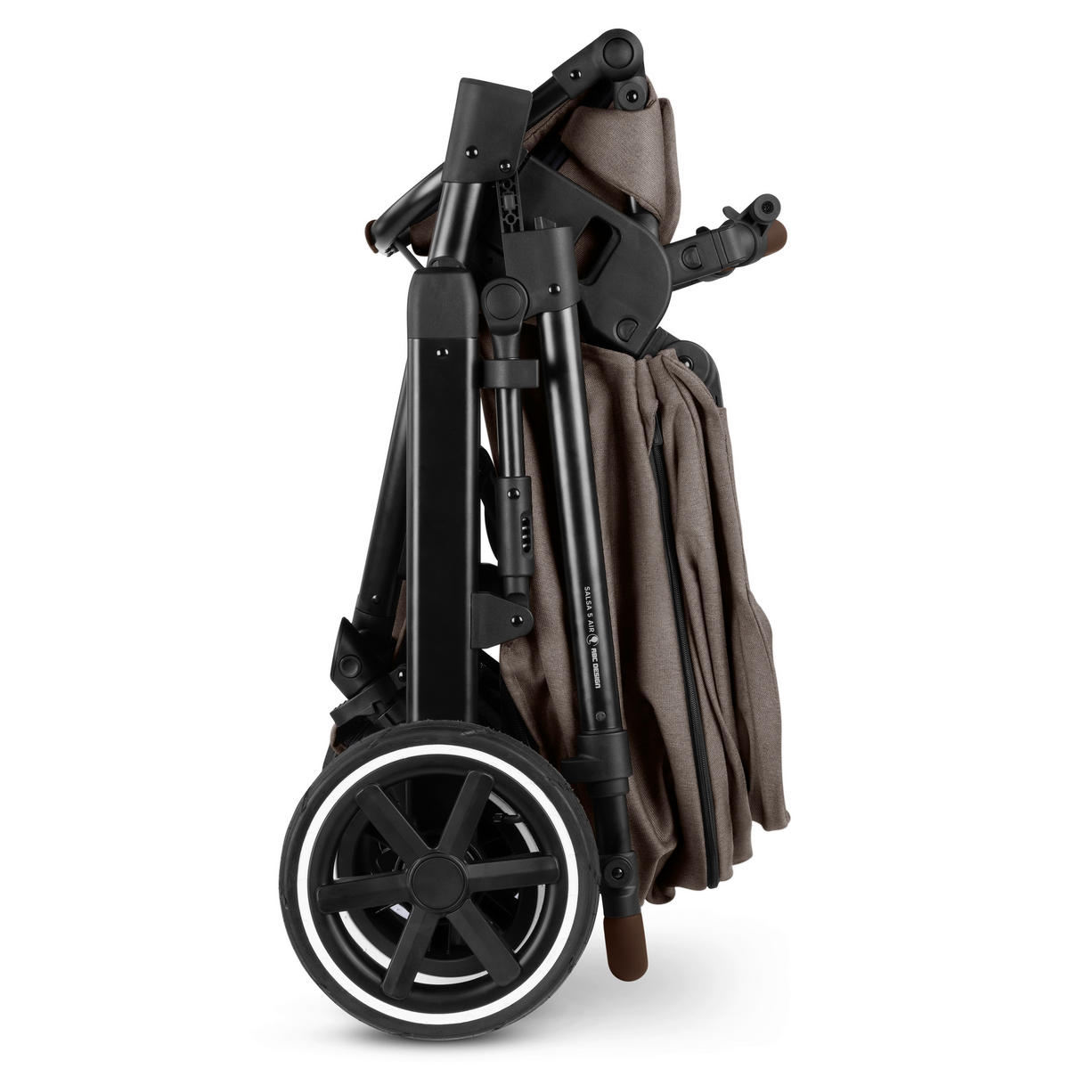 KINDERWAGENSET  Salsa 5 Air All in One Set + Isofix Base Root  Nature  - Graubraun/Schwarz, Basics, Textil/Metall (63/118/95.5cm) - ABC Design