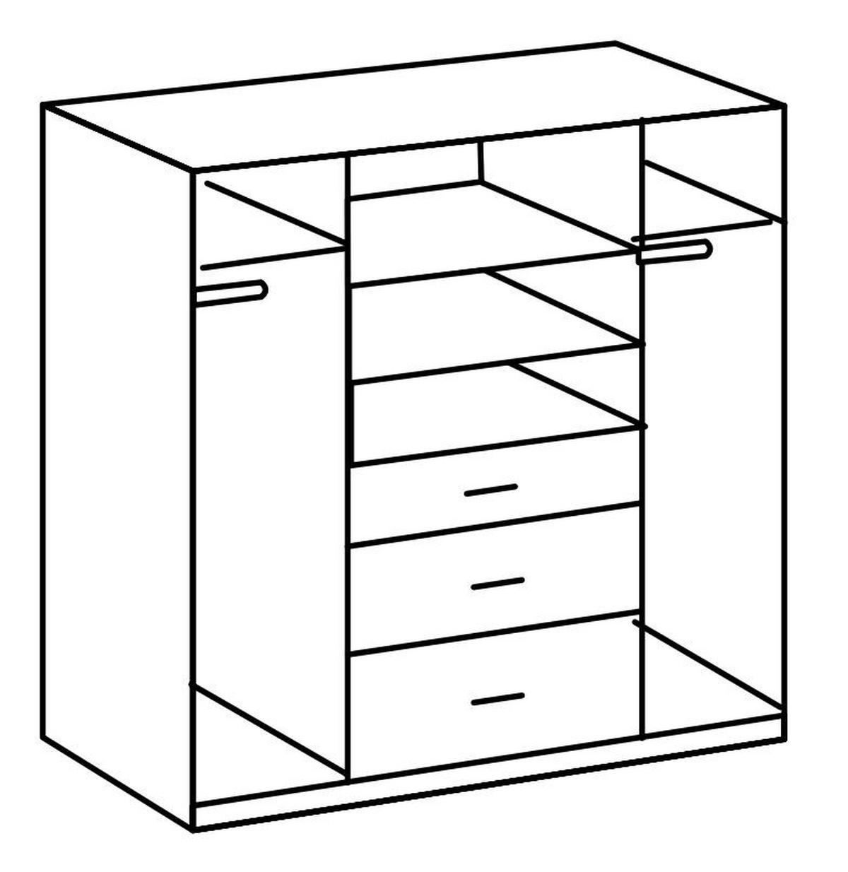 RUHÁSSZEKRÉNY fehér, magasfényű fehér  - króm/magasfényű fehér, Basics, faalapú anyag (179/199/58cm) - MID.YOU