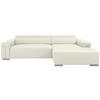 Ecksofa inkl. Funktion DUA Weiß Echtleder  - Chromfarben/Weiß, Design, Leder/Metall (293/170cm) - Novel