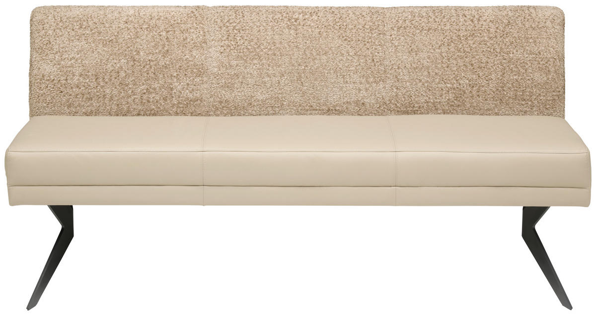 SITZBANK in Textil, Leder Beige, Cappuccino  - Anthrazit/Beige, Design, Leder/Textil (180/90/67cm) - Bert Plantagie