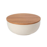 SCHÜSSEL PACIFICA   - Eichefarben/Creme, Basics, Keramik/Holz (25/11cm) - Costa Nova