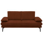 2,5-SITZER Dieter Knoll in Velours Kupferfarben  - Beige/Schwarz, Design, Textil/Metall (196/89/104cm) - Dieter Knoll