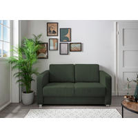 SCHLAFSOFA in Textil Dunkelgrün  - Chromfarben/Dunkelgrün, Basics, Kunststoff/Textil (159/88/87cm) - Livetastic