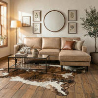 ECKSOFA Sandfarben Echtleder Lederlook Bettkasten, Schlaffunktion, Rücken echt  - Sandfarben/Schwarz, Design, Leder/Textil (166/238cm) - Livetastic