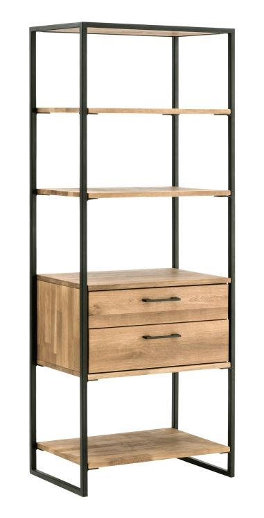 REGAL  80/172/39 cm Eichefarben  - Eichefarben/Schwarz, Design, Holz/Metall (80/172/39cm) - Linea Natura