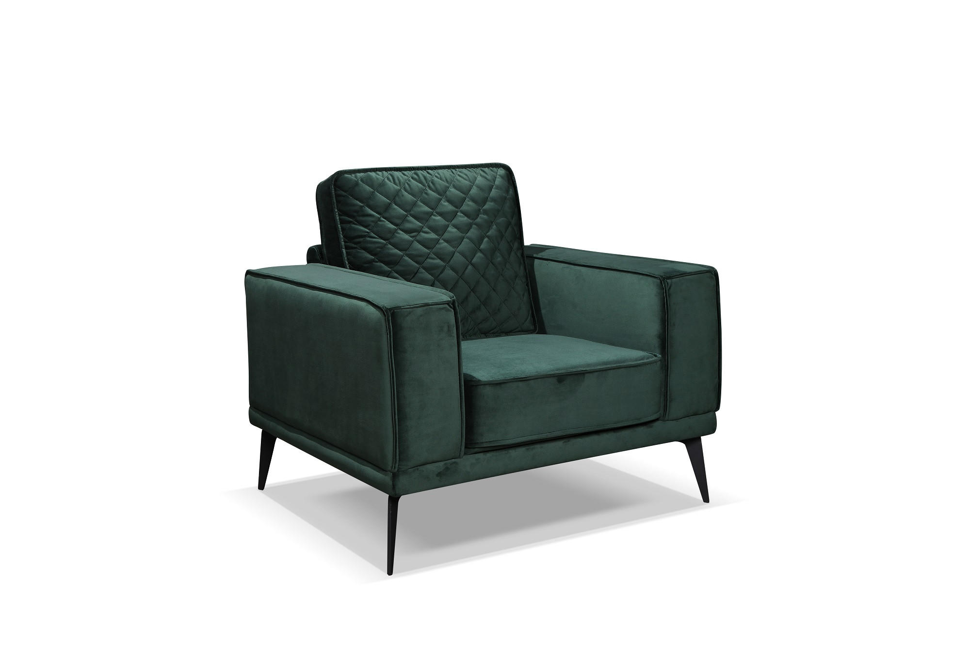FOTELJA drvo, metal, tekstil tamno zelena - tamno zelena/crna, Trend, drvo/metal (96/84/88cm) - Xora