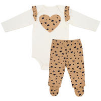 KLÄDSET FÖR BABY 2 delar  - ljusbrun, Basics, textil - Patinio