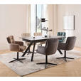 ESSTISCH in Metall, Glas, Keramik 180-260/95/76 cm  - Schwarz/Grau, Design, Glas/Keramik (180-260/95/76cm) - Novel