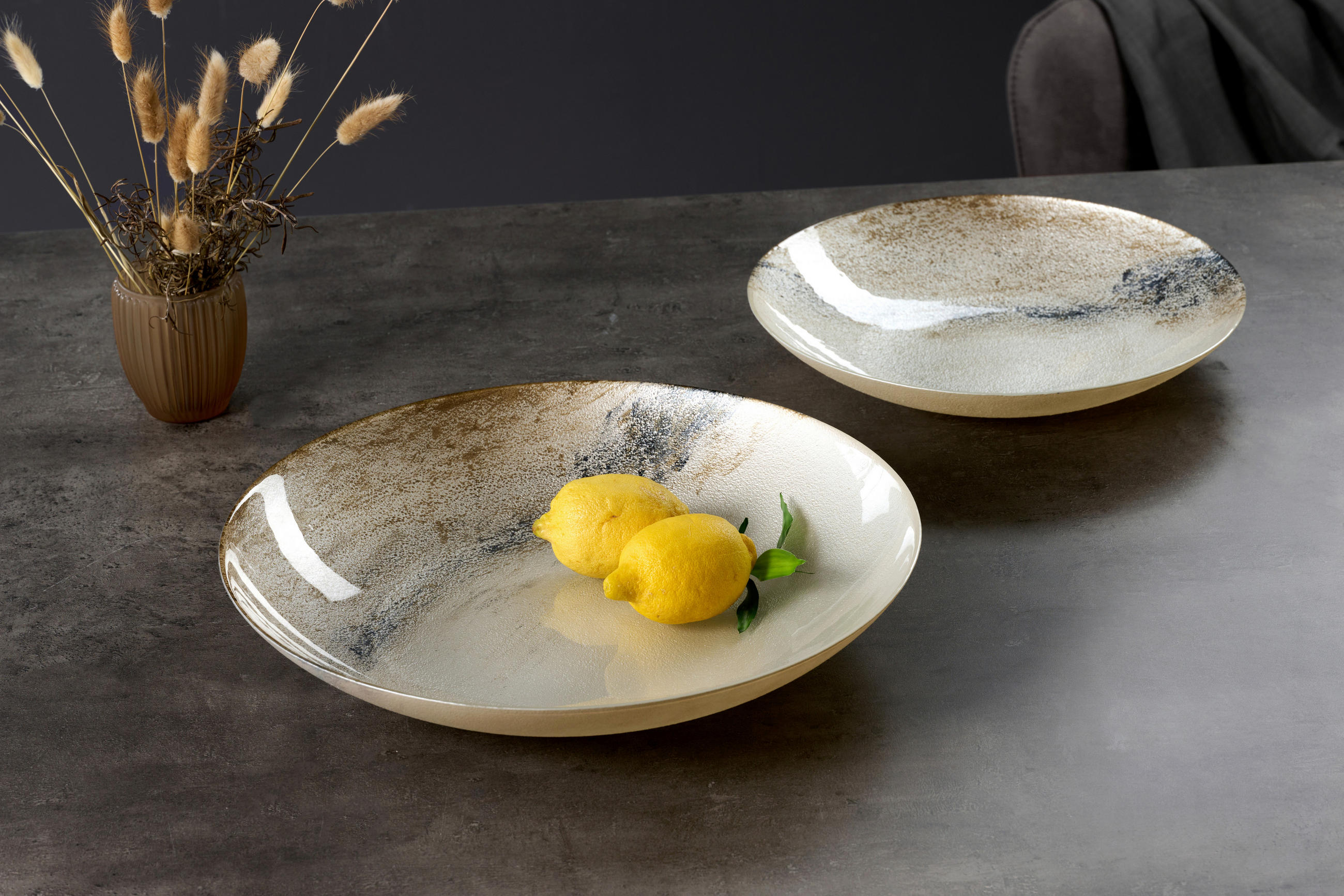 SCHALE Arezzo   - Braun/Weiß, Basics, Glas (33/33/6cm) - Ritzenhoff Breker
