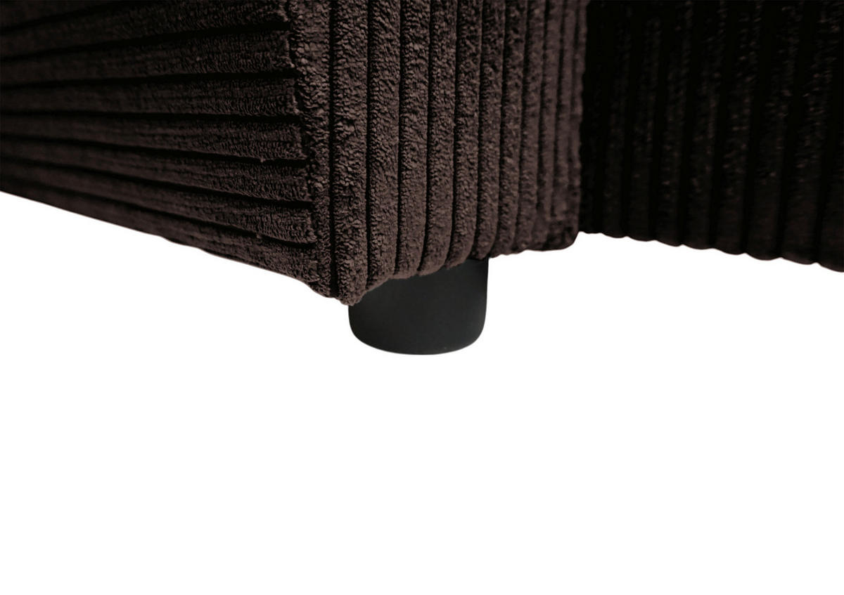 WOHNLANDSCHAFT TERMOLI Braun Cord  - Schwarz/Braun, Design, Kunststoff/Textil (155/297/212cm) - MID.YOU