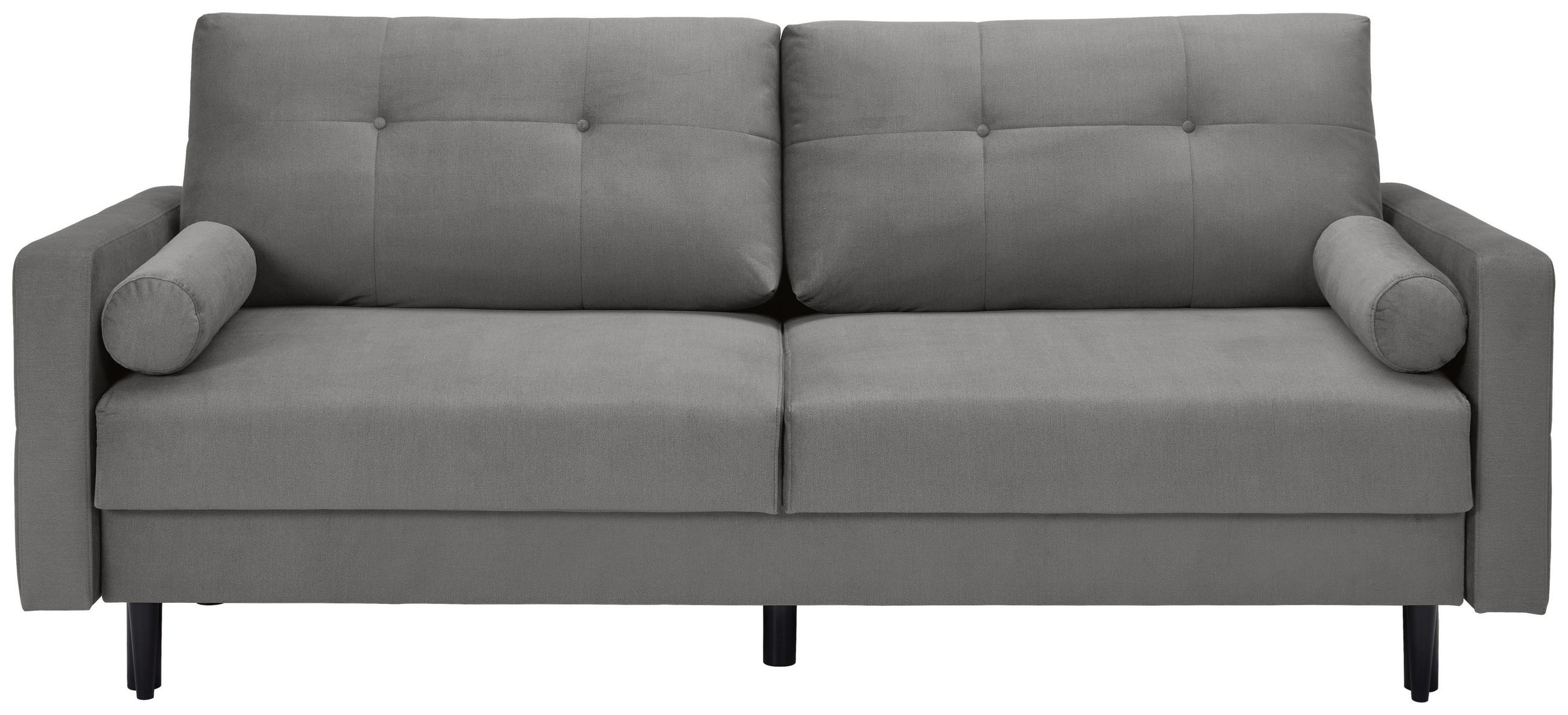 ZOFA S POSTELJNO FUNKCIJO,  siva tekstil  - črna/siva, Konvencionalno, tekstil/les (220/95/98cm) - Carryhome
