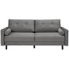 SCHLAFSOFA in Samt Grau  - Schwarz/Grau, Konventionell, Holz/Textil (220/95/98cm) - MID.YOU