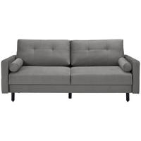 SCHLAFSOFA in Samt Grau  - Schwarz/Grau, Konventionell, Holz/Textil (220/95/98cm) - MID.YOU