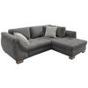 KUTNA GARNITURA tekstil  siva   - srebrne boje/siva, Design, tekstil/drvo (250/190cm) - MID.YOU