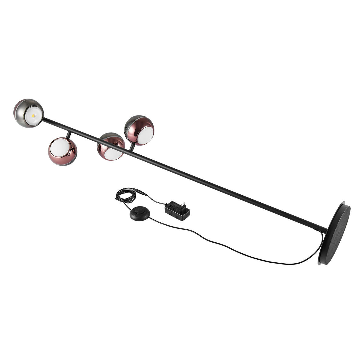 LED-STEHLEUCHTE Easy 32/149 cm   - Schwarz/Kupferfarben, Design, Glas/Kunststoff (32/149cm) - Dieter Knoll