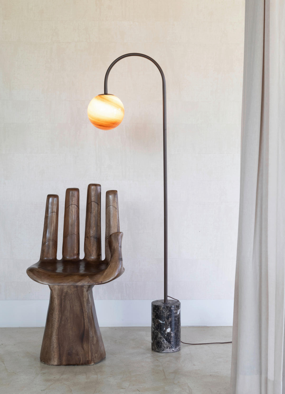 GOLVLAMPA It's about RoMi 42/163 cm    - brun, Design, metall/glas (42/163cm) - It's about Romi