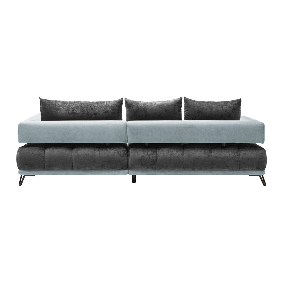 HÖRNSOFFA i mörkgrå  - mörkgrå/silver, Modern, metall/textil (262/67-87/184cm) - MID.YOU