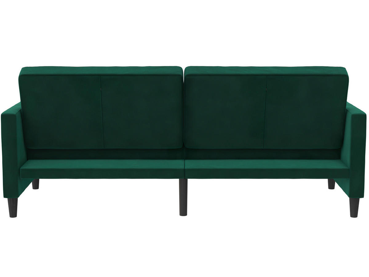 SCHLAFSOFA Velours Dunkelgrün  - Dunkelgrün/Schwarz, Basics, Kunststoff/Textil (207/86/86cm) - Livetastic