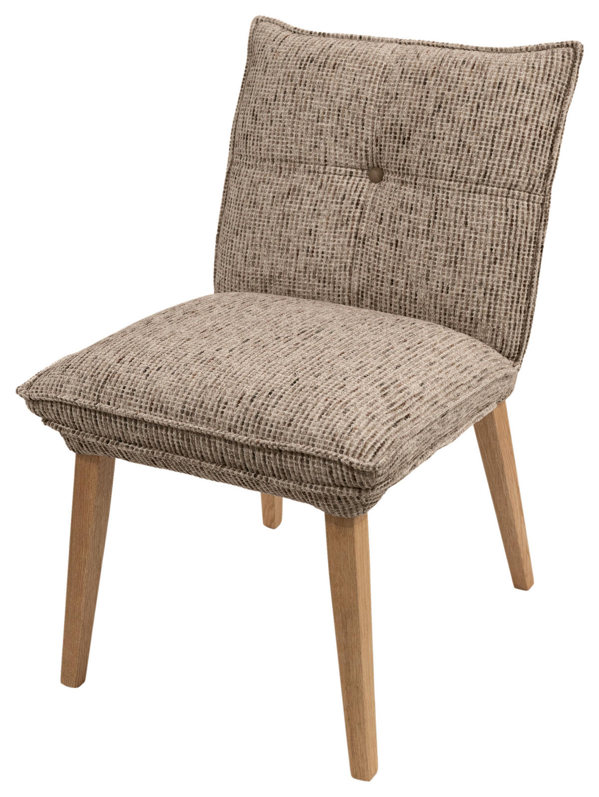 STUHL Chenille Braun, Eichefarben Eiche massiv  - Eichefarben/Braun, KONVENTIONELL, Holz/Textil (52/86/65cm) - Valdera