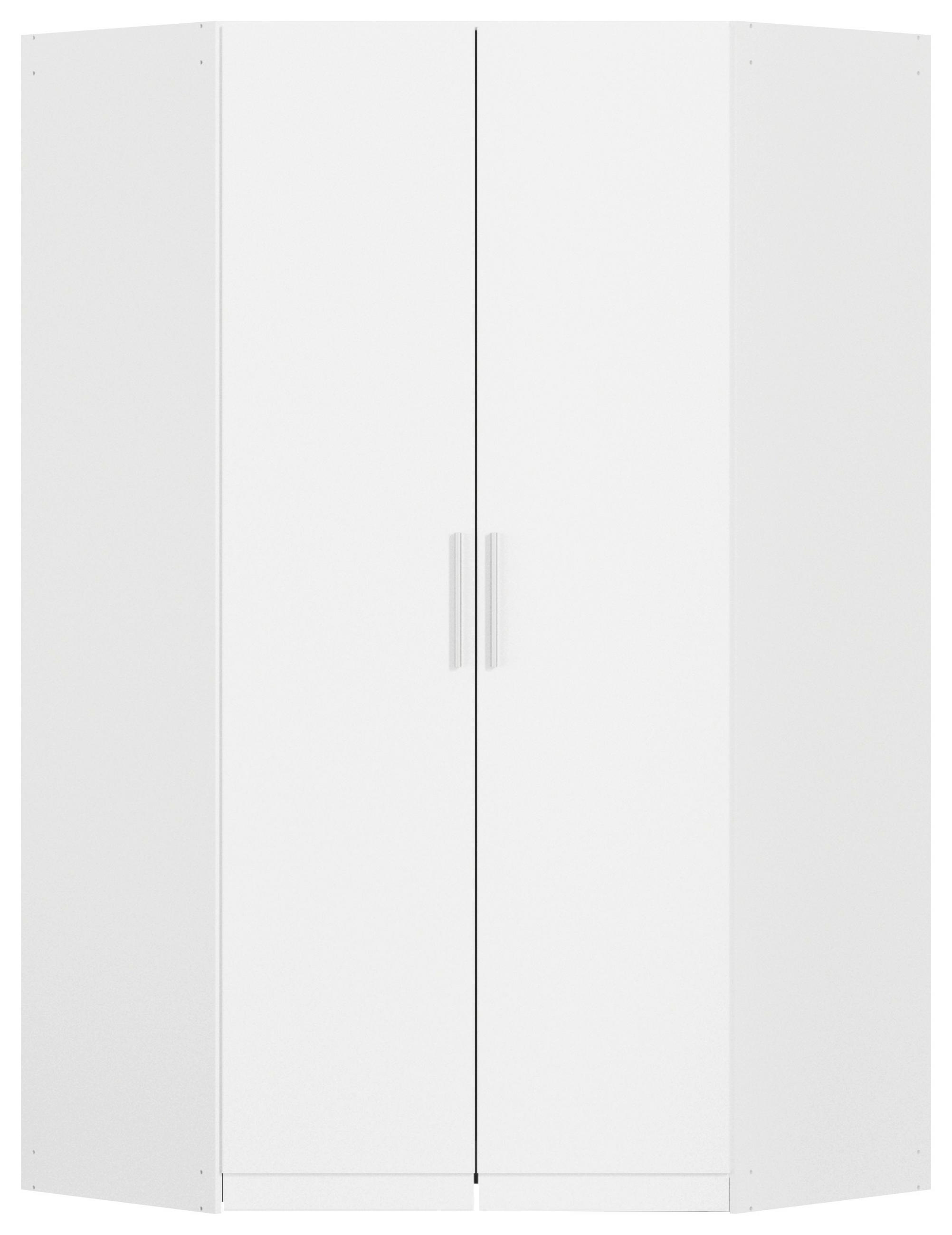 DREHTÜRENSCHRANK 117/210/54 cm,  in Weiß, 2-türig  - Alufarben/Weiß, KONVENTIONELL, Holzwerkstoff/Kunststoff (117/210/54cm) - home24