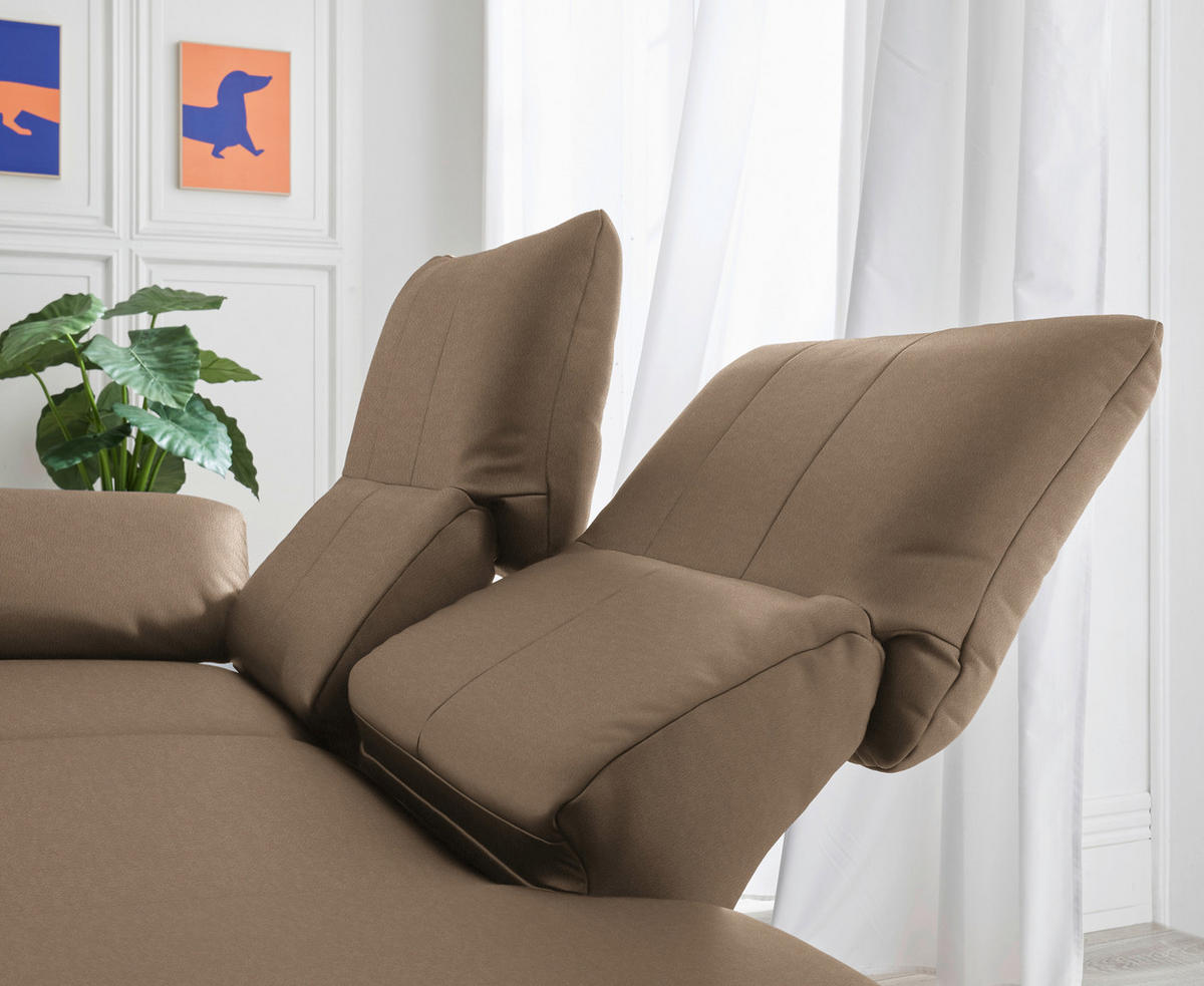 RÉCAMIERE in Echtleder Hellbraun  - Chromfarben/Hellbraun, Design, Leder/Metall (209/85-109/95-16cm) - Dieter Knoll
