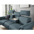 TRAPEZSOFA in Echtleder Graublau  - Graublau/Schwarz, KONVENTIONELL, Leder/Metall (221/103/95cm) - Dieter Knoll