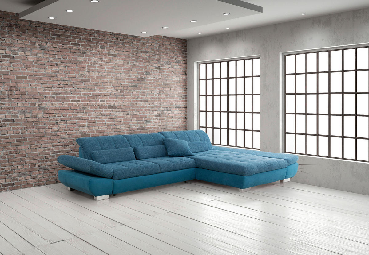 SJEDEĆA GARNITURA tekstil  tirkizna   - tirkizna/boje kroma, Design, tekstil/plastika (341/204cm) - Xora