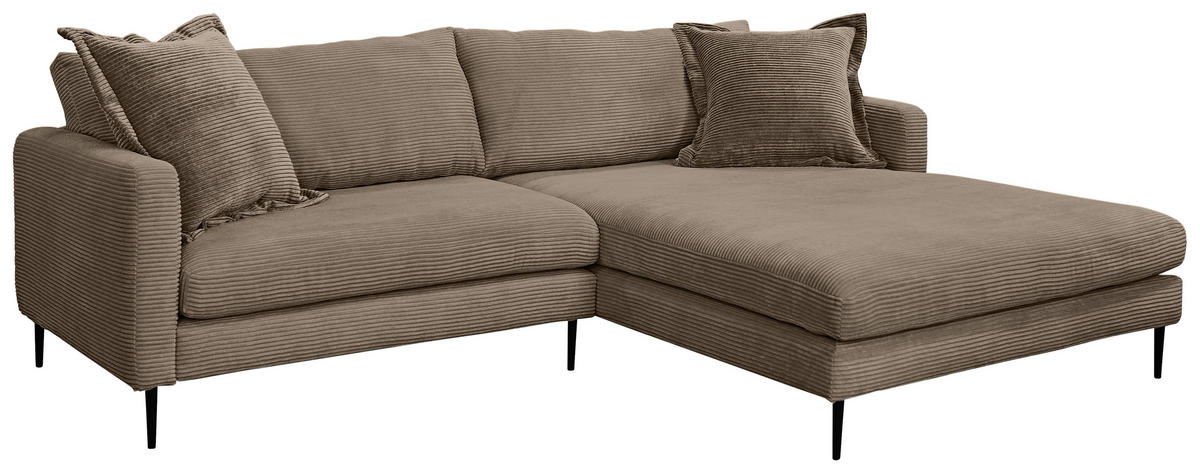 KUTNA GARNITURA tekstil  smeđa   - crna/smeđa, Design, tekstil/metal (268/193cm) - P & B