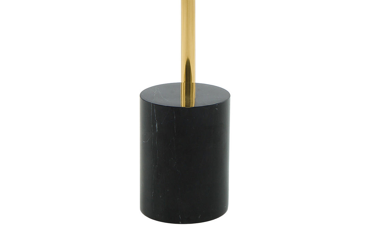 BEISTELLTISCH 44/44/50 cm Schwarz, Goldfarben rund  - Goldfarben/Schwarz, Design, Glas/Stein (44/44/50cm) - Kayoom