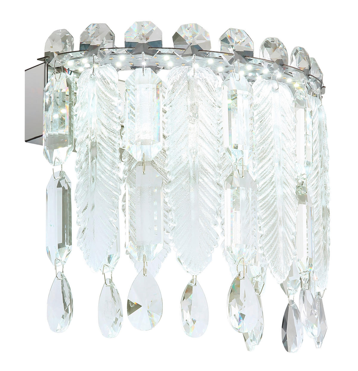 LED VÄGGLAMPA 28/17/24,5 cm   - klar/kromfärg, Klassisk, metall/glas (28/17/24,5cm) - Globo