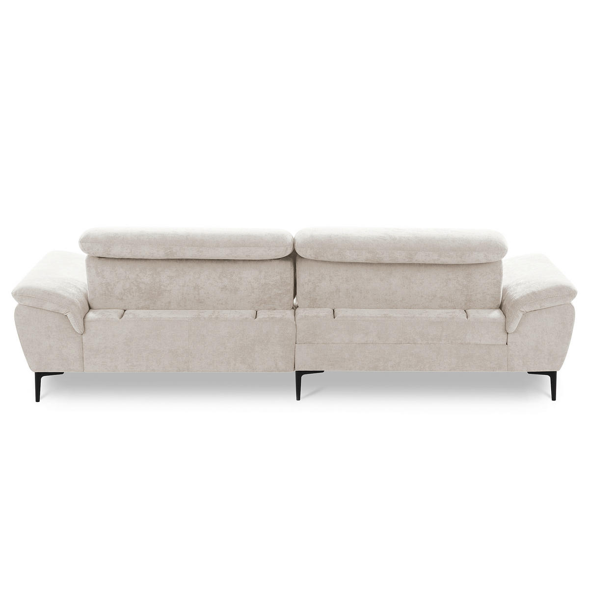 ECKSOFA  Webstoff Sandfarben  - Sandfarben/Schwarz, Design, Textil/Metall (195/268cm) - Livetastic